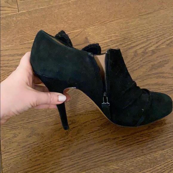 Betsey Johnson Black Booties with Lace Bow - Picture 7 of 9